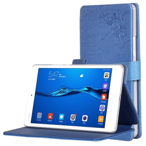 фото Чехол mypads для huawei mediapad t3 7.0 (bg2-w09) с визитницей и держателем для руки голубой натуральная кожа prestige бизнес класса