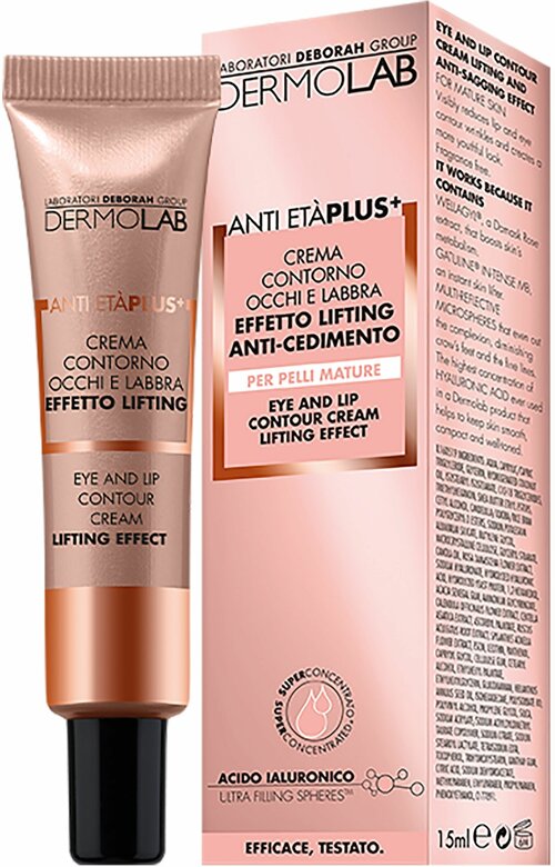 Крем для век и губ лифтинг эффект, Dermolab, Anti Eta Plus+ Eye and Lip Connour Cream Lifting Effect, 15 мл