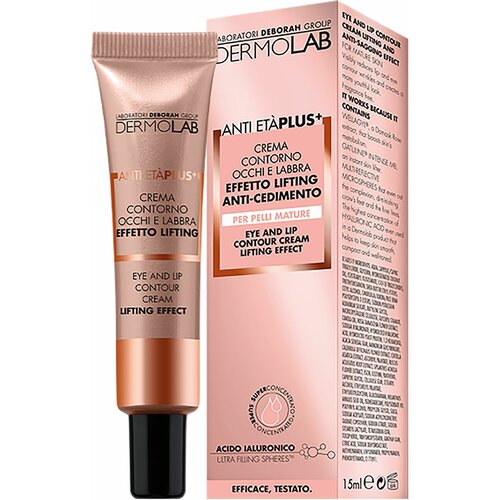 Крем для век и губ лифтинг эффект, Dermolab, Anti Eta' Plus+ Eye and Lip Connour Cream Lifting Effect, 15 мл