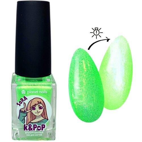 Лак для ногтей Planet Nails флуоресцентный K&PoP SoRa №262 10 мл арт.13262