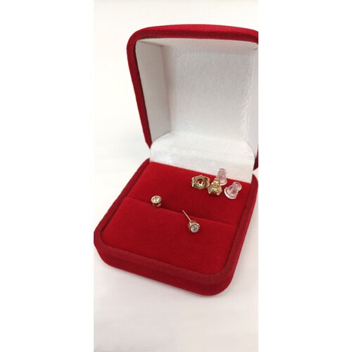 бижутерия под золото xuping jewelry женские серьги гвоздики с фианитами медицинский сплав медсплав эффектные серьги Серьги пусеты XUPING JEWELRY, размер/диаметр 4 мм, белый