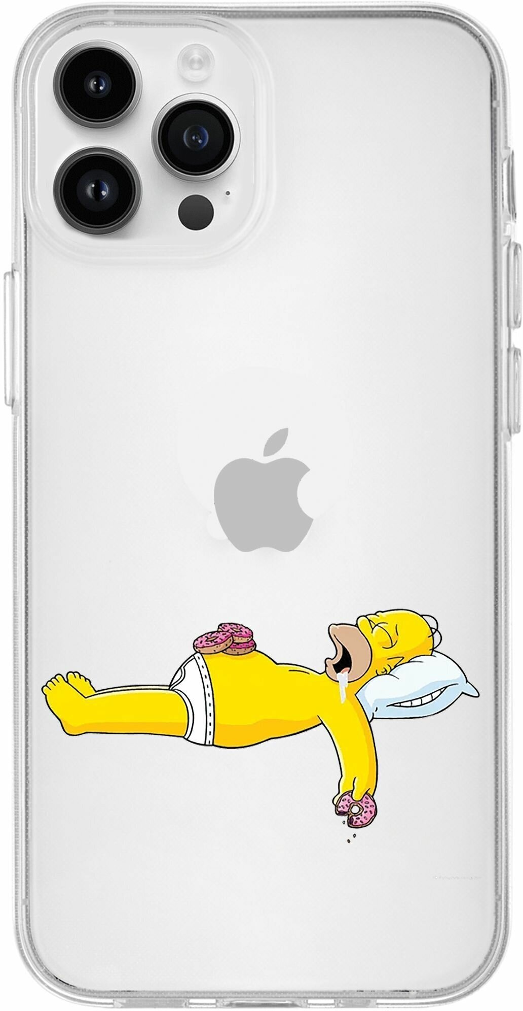 Чехол для iPhone 12 Pro Max "Гомер Симпсон sweet dreams" с полной защитой камер - фотография № 1