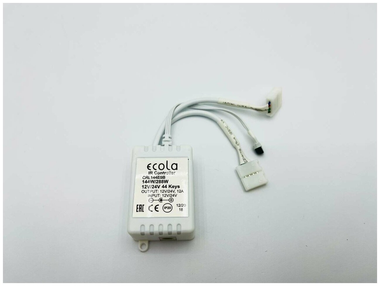Контроллер для RGB ленты 12V/24V до 144/288Вт с большим ИК-пультом Ecola CRL144ESB