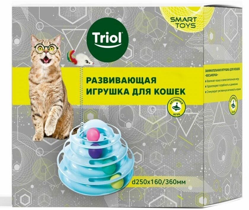 Развивающая игрушка для кошек TRIOL SMART TOYS "Пирамида", d250*160/360мм - фотография № 3