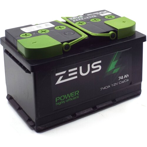 Аккумулятор автомобильный ZEUS POWER LB 74 А*ч 278x175x175 о. п. Обратная полярность