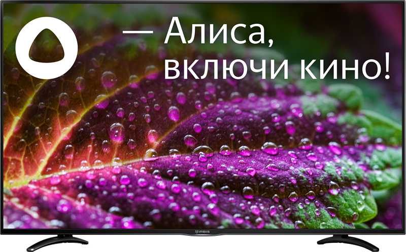 Телевизор Irbis 50", чёрный, 3840x2160, 16:9, Tuner (DVB-T2/DVB-S2/DVB-C/PAL/SECAM), Android 9.0 Pie, Yandex, 1,5GB/8GB, Wi-Fi, Input (A - фото №2