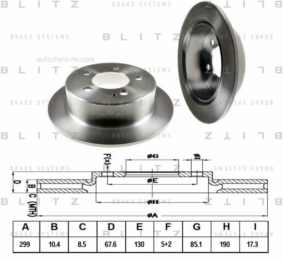 BLITZ BS0383 Диск тормозной задний