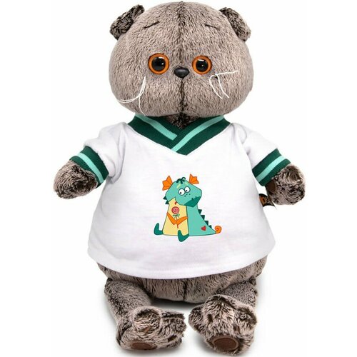 Мягкая игрушка Басик в футболке с дракончиком , 22 см (Ks22-255)