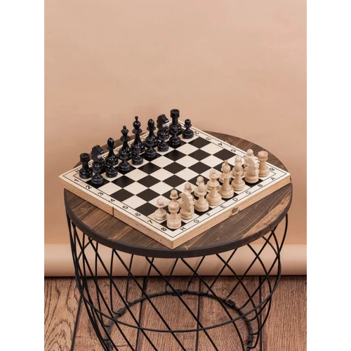 Шахматы турнирные из бука шашки деревянные 64 клетки бук доска 42 на 42 см
