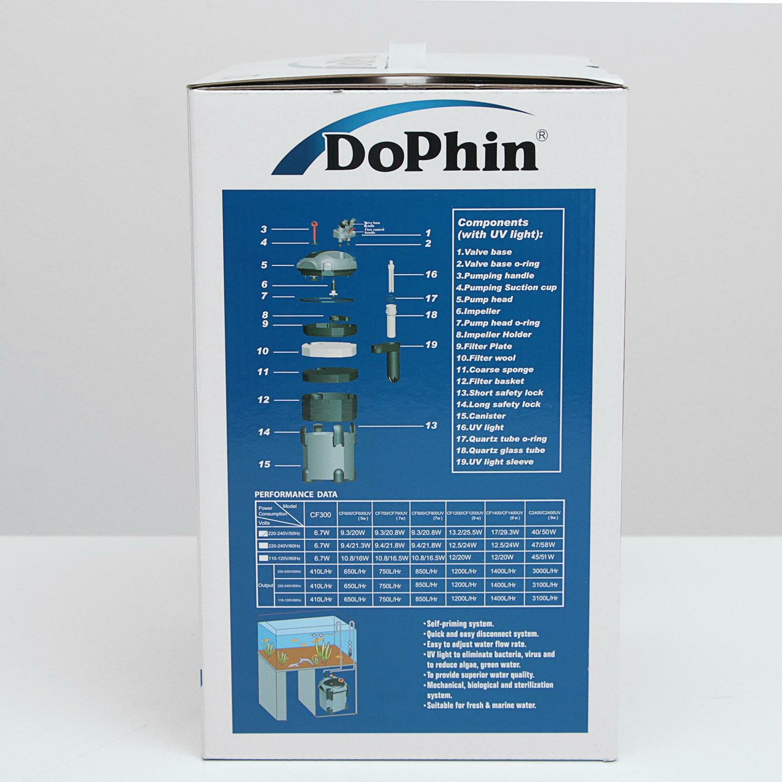 Внешний фильтр Dophin CF-600 (KW) 650 л/ч для аквариумов объемом до 70 л (1 шт) - фотография № 9