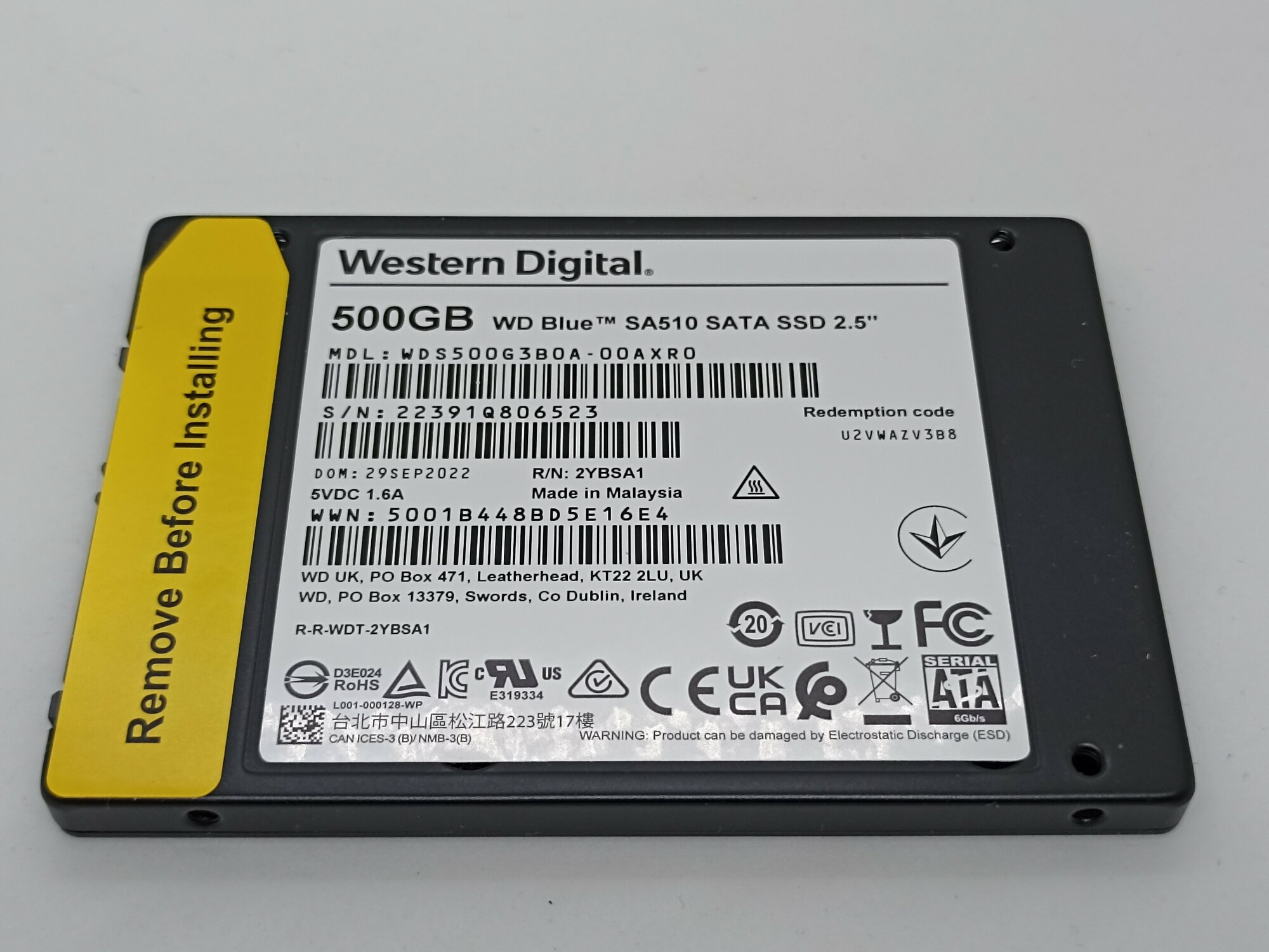 Твердотельный накопитель SSD 2.5 500 Gb WD Blue Client SSD WDS500G3B0A SATA 6Gb/s, Retail - фотография № 20