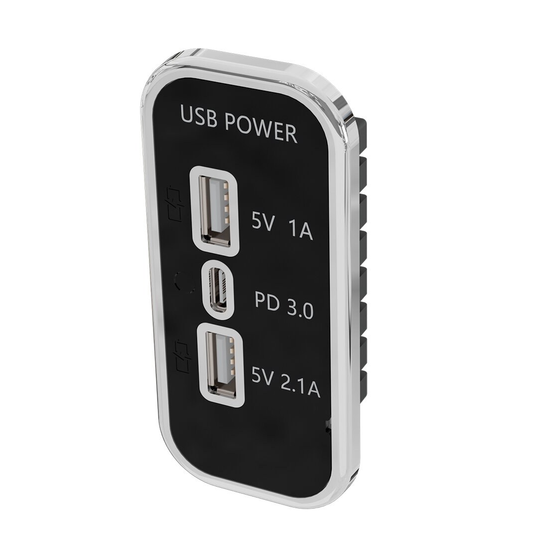 Розетка usb встраиваемая мощность 33w 2-usb 1-Type C