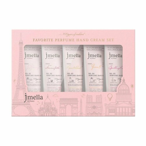 JMELLA FAVORITE PERFUME HAND CREAM SET Набор увлажняющих парфюмированных кремов для рук, 50 мл*5 шт