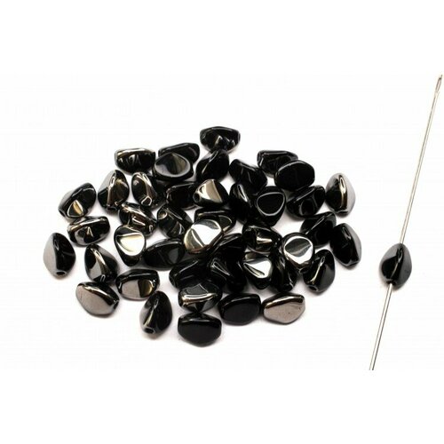 бусины pinch beads 5х3мм отверстие 0 8мм цвет 23980 27000 серебро 755 094 10г около 117шт Бусины Pinch beads 5х3мм, отверстие 0,8мм, цвет 23980/27401 черный/хром непрозрачный, 755-099, 10г (около 117шт)