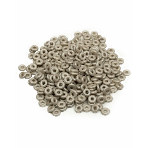 Бусины стеклянные O bead, размер 1,3х4 мм, диаметр отверстия 1,4 мм, цвет: Alabaster Pastel Grey, 10 грамм (около 330 шт.).