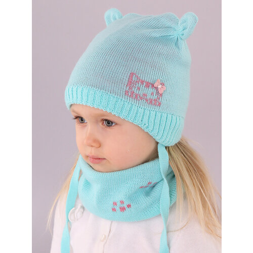 фото Шапка бини поляярик, размер 46-48, бирюзовый