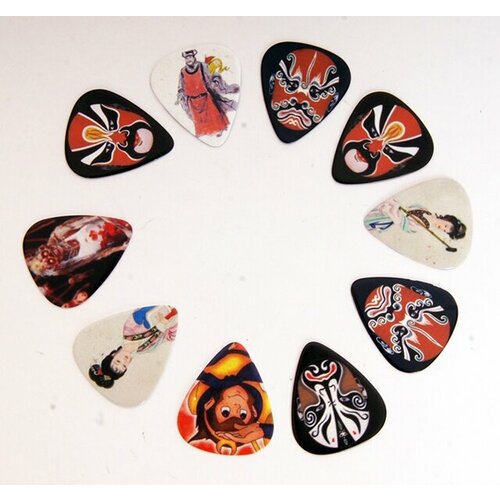 Набор медиаторов Alice AP-10R2, разноцветные, с рисунками с двух сторон, 0.71 - 0.81 мм, упаковка 10 шт.