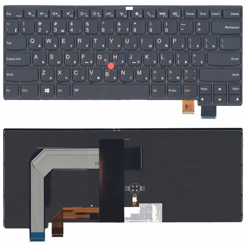 клавиатура для ноутбука lenovo thinkpad t580 черная с подсветкой и трекпойнтом Клавиатура для ноутбука Lenovo Thinkpad T460S T470S черная с подсветкой