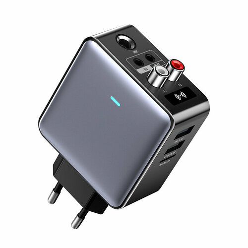 Адаптер 220В Bluetooth Трансмиттер / Ресивер / Зарядное (Приемник / Передатчик аудио) AUX, RCA, MicroSD, USB, 6.3 jack. TUBON H6