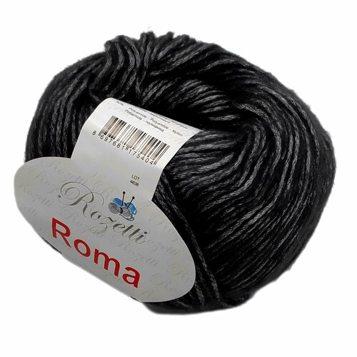 Пряжа Rozetti ROMA 50% Акрил, 50% Полиамид, 50гр/145м, (201-07 Черный) 1 упаковка (10 мотков)