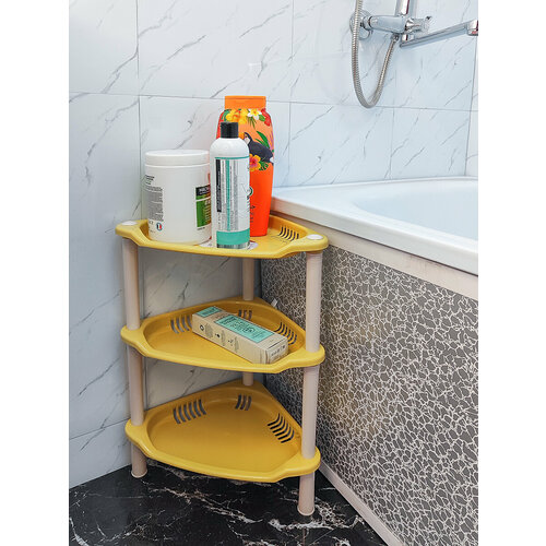 Этажерка пластиковая 3-х ярусная угловая