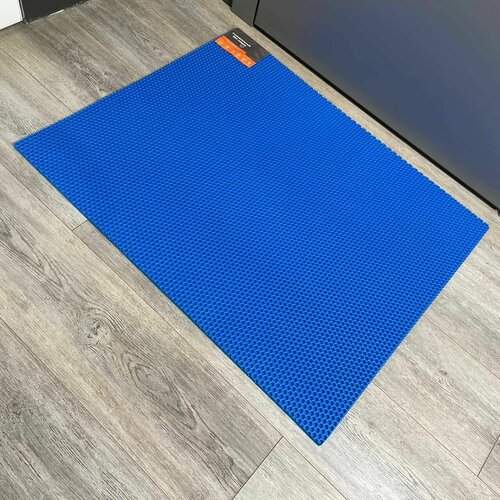 Входной придверный ЕВА коврик в прихожую под обувь, в ванную, туалет, кухню, балкон. 83x68см Синий