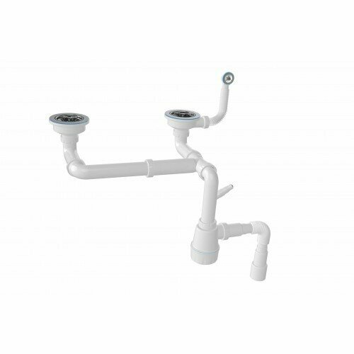 Сифон для кухонной мойки двойной 312-40 с гибким переливом MD119-6 2016₽