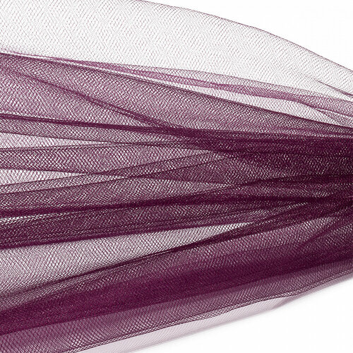 Фатин Кристалл средней жесткости блестящий арт. K. TRM шир.300см, 100% полиэстер цв. 55 К уп.5м - бордовый