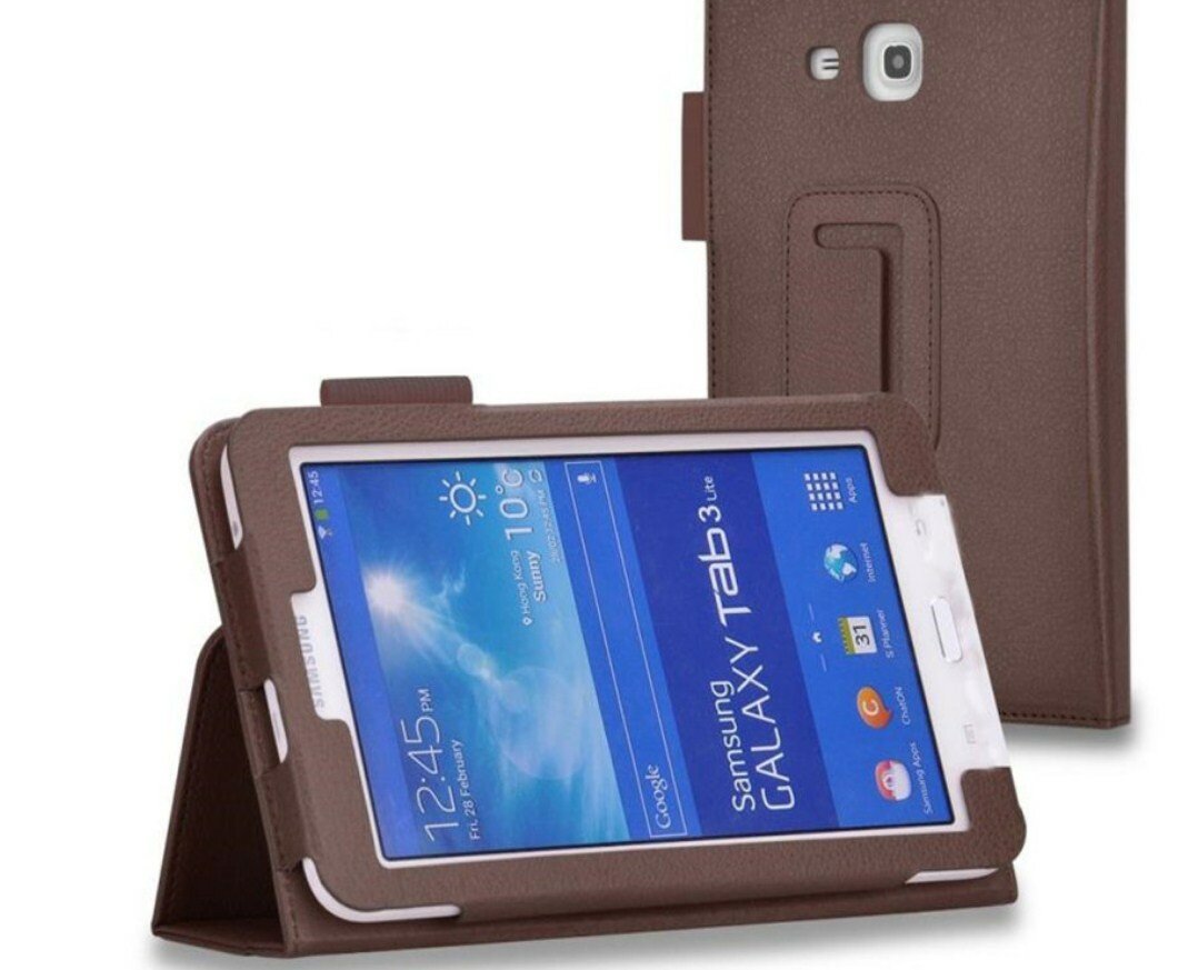 Чехол-обложка MyPads для Samsung Galaxy tab 3 8.0 T310/T311 коричневый Prestige кожаный