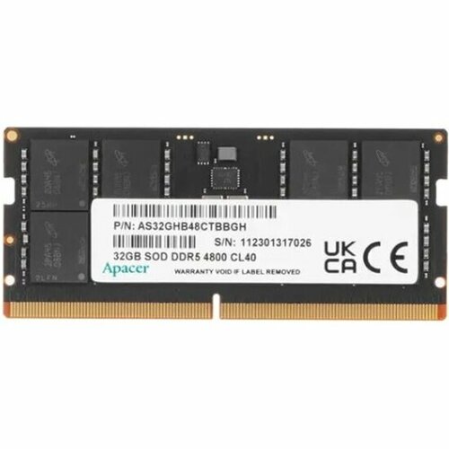 Оперативная память Apacer SO-DIMM 32GB DDR5-4800 AS32GHB48CTBBGHFS32G2A PTH 938000₽