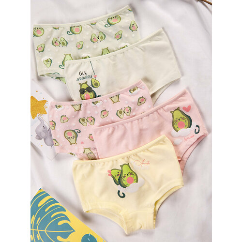 фото Трусы donella, 5 шт., размер 4-5, белый, желтый