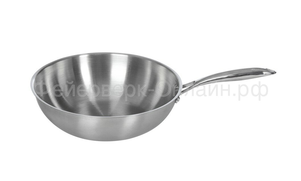 фото Сковорода Luxstahl вок из нержавеющей стали, 30 см