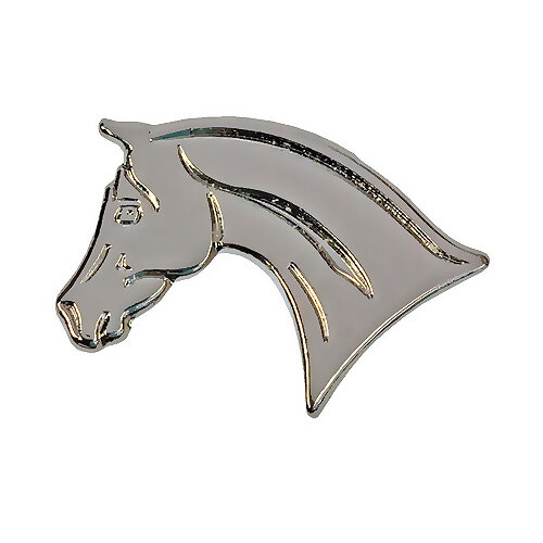 Значок металлический HappyROSS "Голова лошади", серебряный, 15х15мм, без упаковки (Германия)