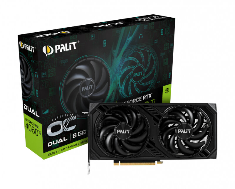 Видеокарта PALIT GeForce RTX 4060 Ti DUAL OC 8G