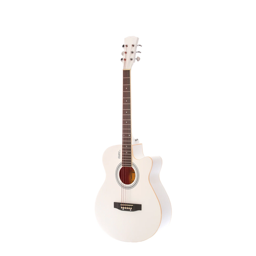 Акустическая гитара матовая, белая. Размер 40 дюймов Jordani E4020 WH