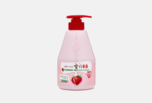 Гель для душа с клубникой и молоком STRAWBERRY MILK Body Cleanser