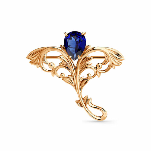 Брошь MAGIC STONES, красное золото, 585 проба, сапфир