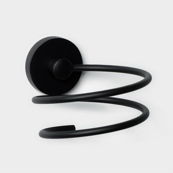 Держатель для фена металлический Штольц d = 12.5 см цвет чёрный