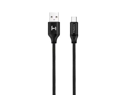 Кабель Harper H00001356 USB - TYPE C, black, 1м, нейлоновая оплетка, износоустойчивость, металлический штекер на концах - фото №12