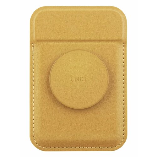 Uniq бумажник с функцией подставки для iPhone FLIXA Magnetic card holder Pop-out Grip-stand (Canary Yellow)