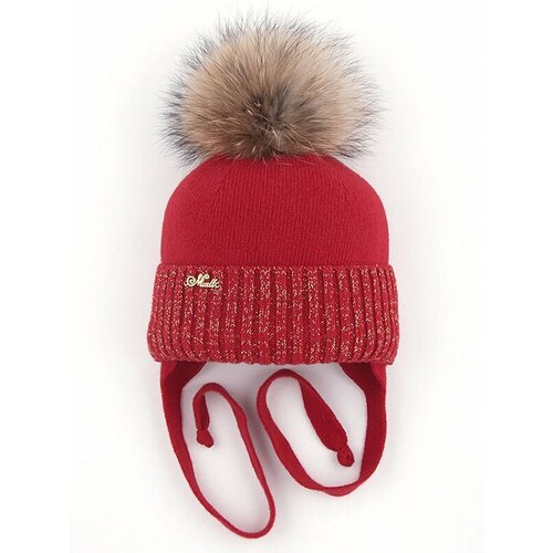 фото Шапка mialt, размер 52-54, золотой, красный