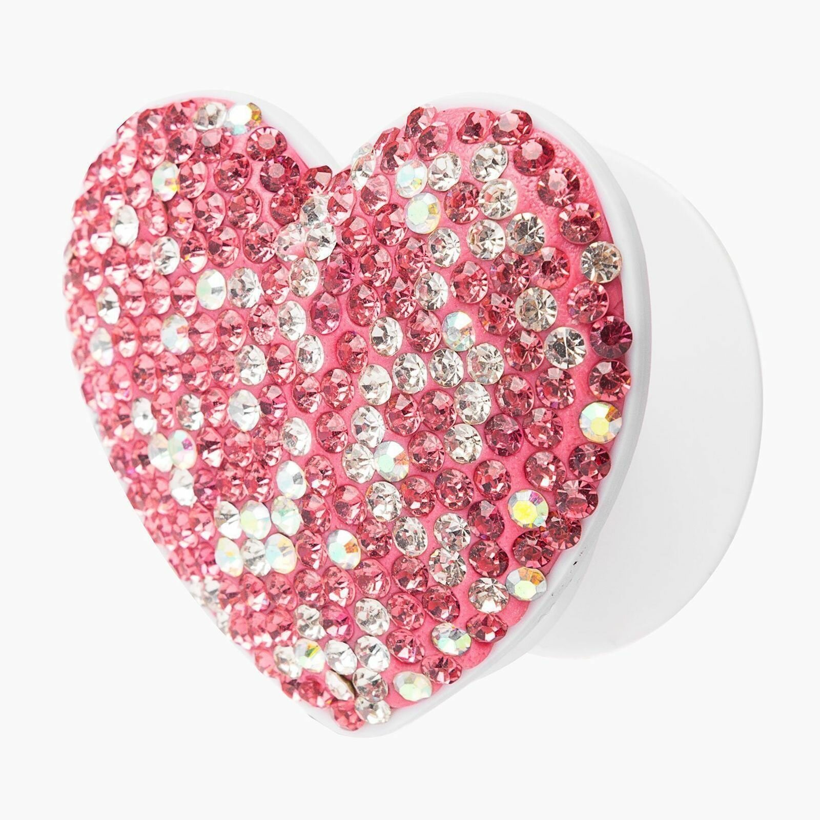 фото Держатель для телефона Popsockets PS28, сердце со стразами, цвет розовый, 1 шт