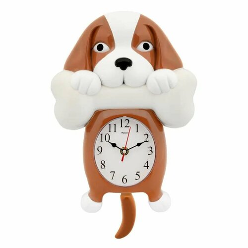 MIRRON C212-1 настенные кварцевые часы в форме собаки с косточкой