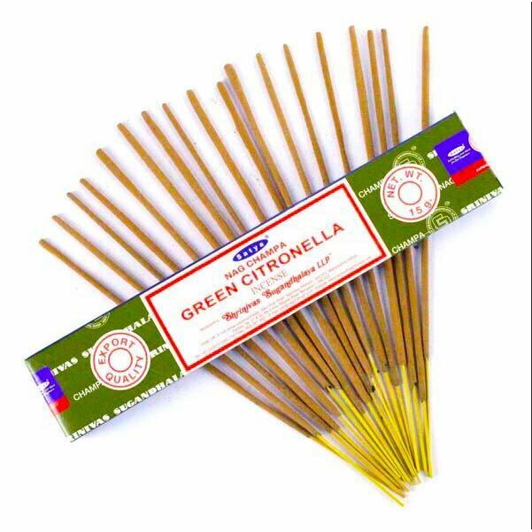 Благовония Satya, Nag Champa, Green Citronella (Зелёная Цитронелла) 15 г, 12 палочек