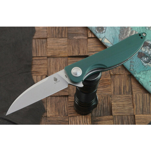 фото Складной нож kizer knives sway back сталь n690, зеленая g-10