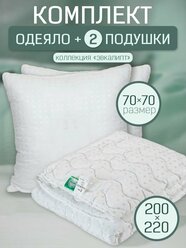 Комплект одеяло евро 2-спальное 200х220 и 2шт подушки 70х70