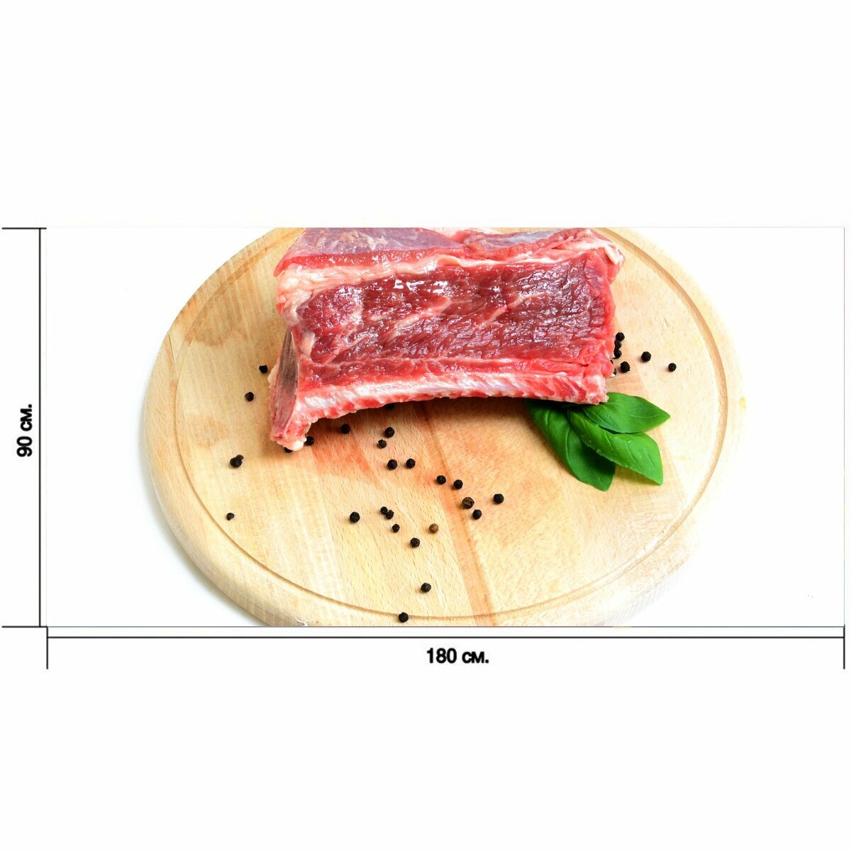 Большой постер "Ребро, говядина, мясо" 180 x 90 см. для интерьера