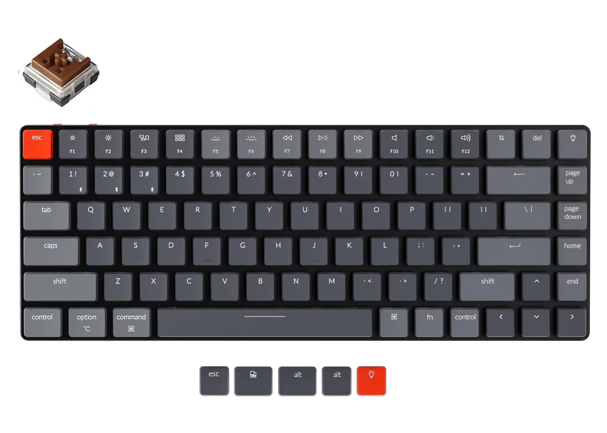 Беспроводная игровая клавиатура Keychron K3 Grey (RGB, Hot-Swap, Keychron Optical Brown Switch)