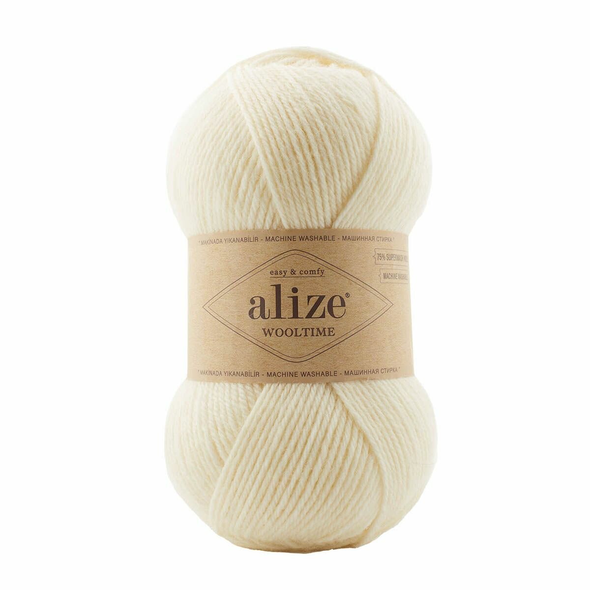 Пряжа ALIZE 'Wooltime' 100гр. 200м. (75% SW шерсть, 25% полиамид) (01 кремовый)