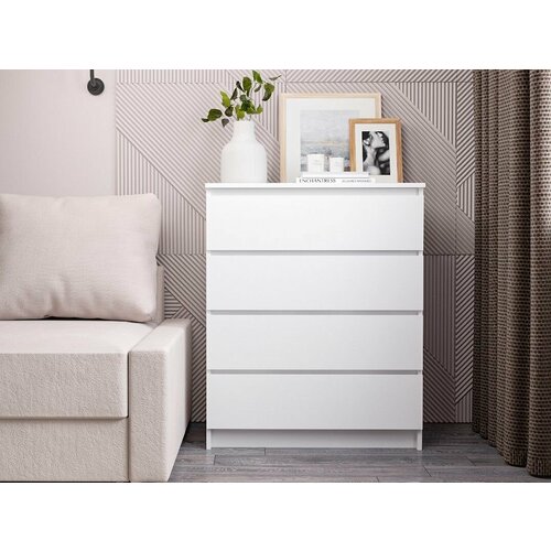 Комод 80х100х40, ЛДСП, белый, Мебель Кинг